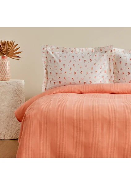 Karaca Home Joy Beach %100 Pamuk Çift Kişilik Pike Takımı Somon - 3