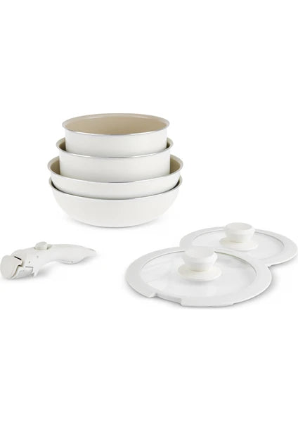 Karaca x Refika Swiss Crystal Almond Cream Easy Clip 7 Parça Indüksiyon Tabanlı Tencere Seti - 2