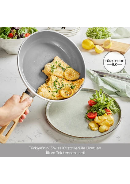 Karaca x Refika Swiss Crystal Tencere 24 Cm Creamy - 4