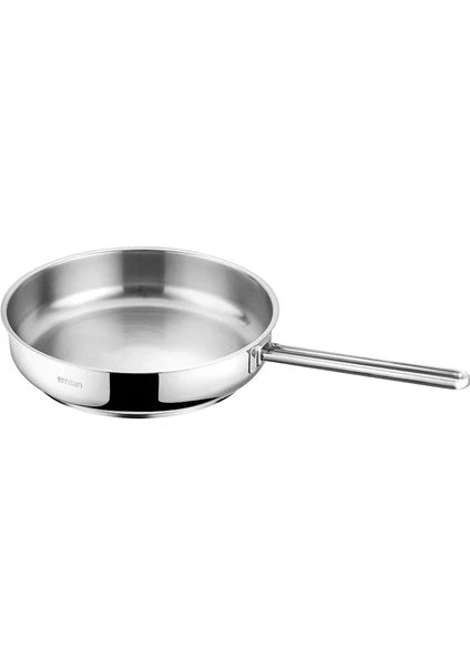 Emsan Elite Düz Tava Gümüş Çelik Malzeme ile 24 cm Boyutunda Tek Parça - 3