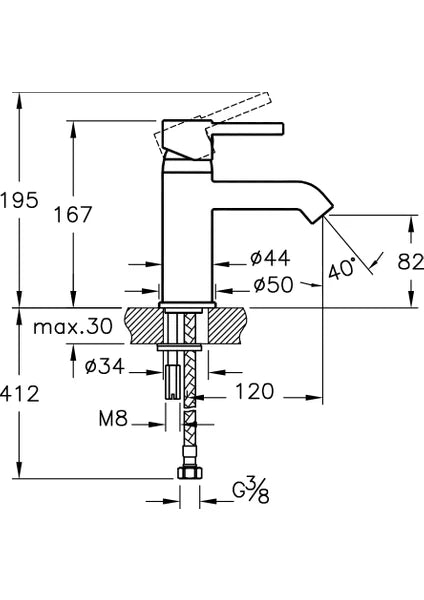 Artema Minimax S A41984 Lavabo Bataryası, Krom - 7