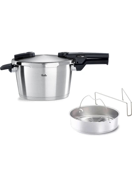 Fissler Vitaquick Premium 4,5 Litre Düdüklü Tencere + Buharda Pişirme Aparatı