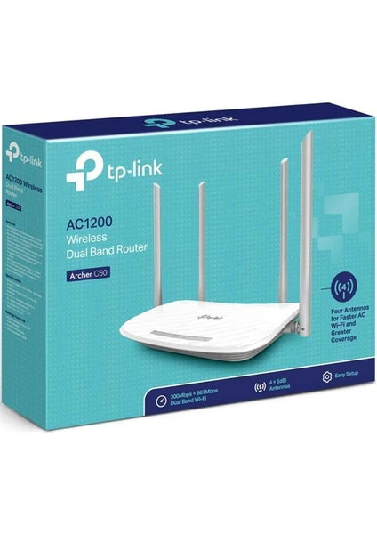 TP-Link Archer C50 4 Port Dual Band 867 Mbps Gigabit Router Antensiz Kesintisiz İnternet Sağlar - 9