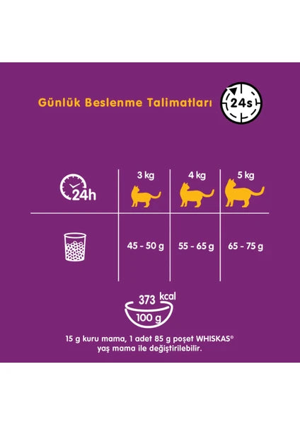 Whiskas Sığır Etli Ekonomik Yetişkin Kedi Maması 300 gr Lezzetli Tat ile Besleyici İçerik - 5