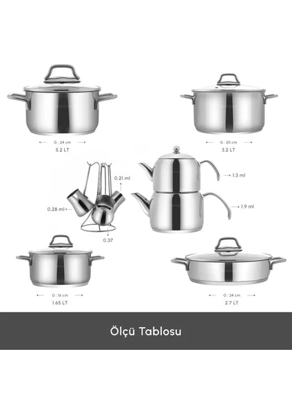 Karaca Belgrad Indüksiyon Tabanlı 15 Parça Çelik Çeyiz Seti - 2