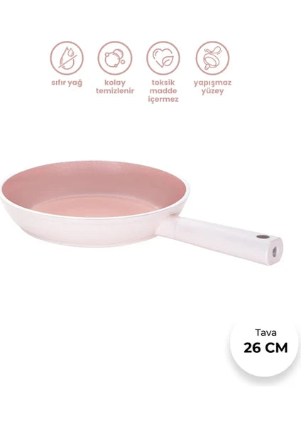 Emsan Swiss Crystal 26 cm Tava Pembe - 8