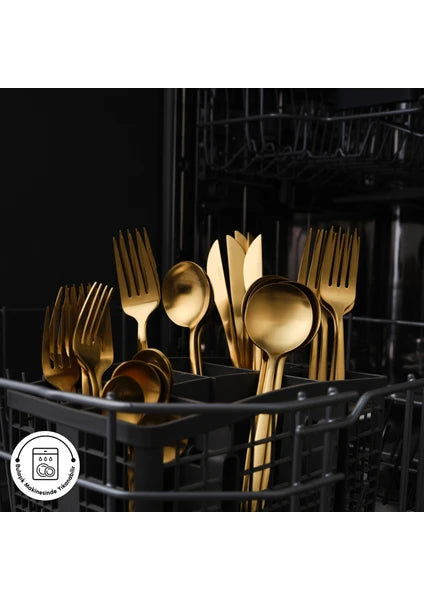 Karaca Orion Mat 12 Kişilik 60 Parça Çatal Kaşık Bıçak Takımı Gold - 7