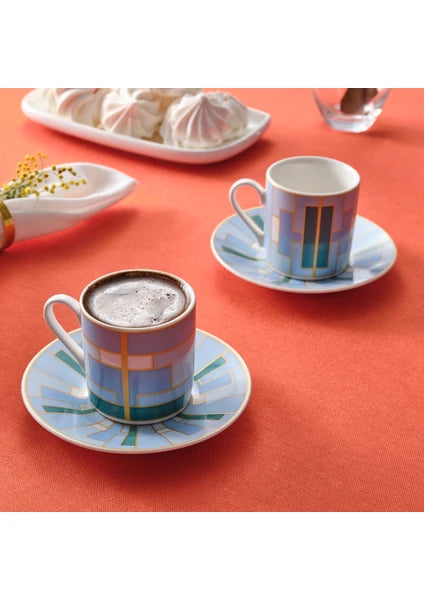 Karaca Kiva Mavi 2 Kişilik Kahve Fincan Takımı 80 ml - 3