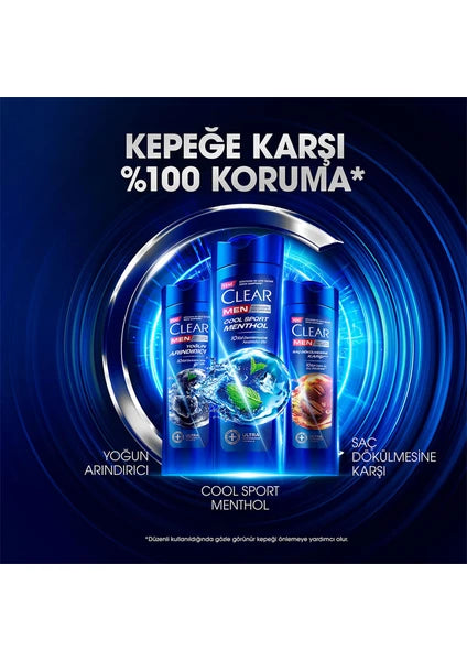 Clear Men Kepeğe Karşı Etkili Şampuan Cool Sport Menthol Ferahlatıcı Mentol Etkisi 600 ml - 9