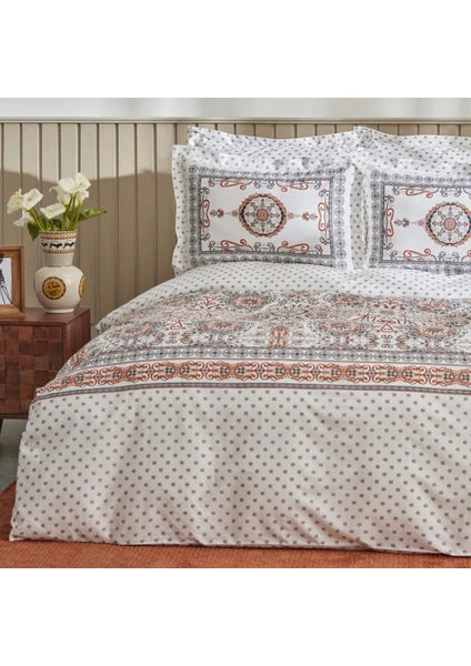 Karaca Home Aprika %100 Pamuk Tek Kişilik Nevresim Takımı Kiremit - 3