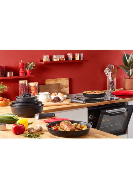 Tefal Ingenio Mix 6 x 24 cm İndüksiyon Tabanlı Düz Tava Titanyum Kaplama Siyah Renkli - 6