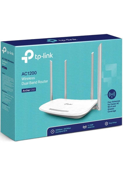 TP-Link Archer C50 4 Port Dual Band 867 Mbps Gigabit Router Antensiz Kesintisiz İnternet Sağlar - 5