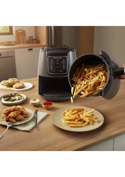 Karaca Air Pro Cook XL 2 in 1 Konuşan Airfryer Space Gray 4 Kişilik - 7