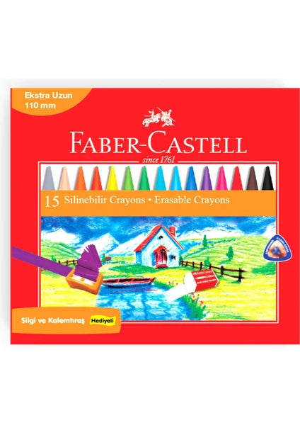 Faber-Castell Silinebilir Mum Boya 15 Renk
