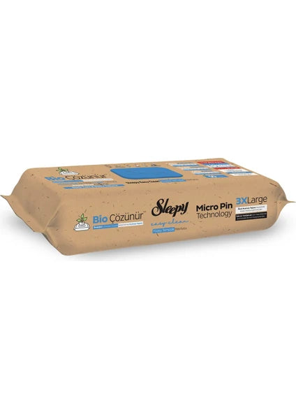 Sleepy Bio Çözünür Yüzey Temizlik Havlusu&Mendili Deniz Tuzu&Yosun 50 Yaprak
 - 2