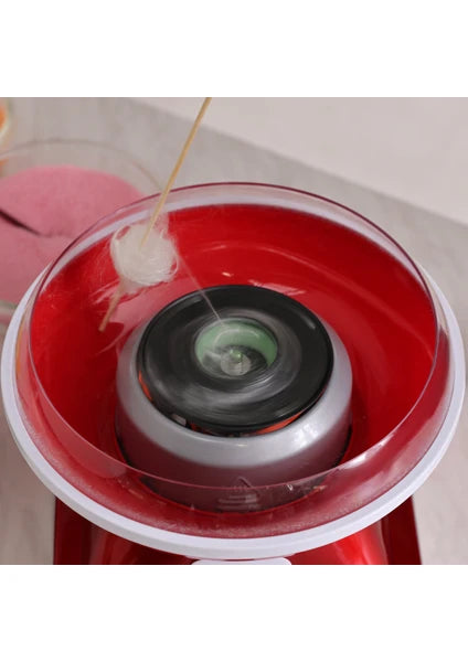 Cookplus Retro Pamuk Şeker Makinesi Kırmızı 5 Parça Set Dayanıklı Plastik Metal Gövdeli Kompakt Tasarım - 5