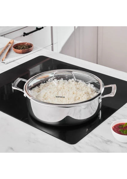 Karaca Plasma Steel 3ply Karnıyarık Tencere 28 cm