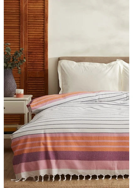 Karaca Home Luis Çift Kişilik Peştemal Pike Turuncu %80 Pamuk %20 Polyester Desenli 180x220 cm - 3