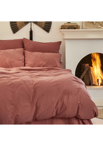 Karaca Home 4 Element Terracotta %100 Pamuk Tek Kişilik Nevresim Takımı Ateş - 3