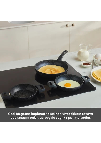Karaca Bio Granit Dide 3'lü Tava Sahan Seti - 3