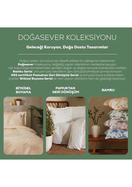 Karaca Home Doğasever Geo Pamuktan Dönüşüm Tek Kişilik Nevresim Takımı Haki - 8