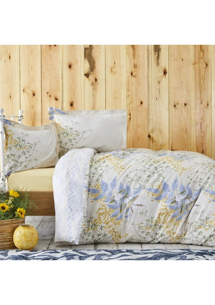 Karaca Home Clarinda Hardal %100 Pamuk Çift Kişilik Lastik Çarşaflı Nevresim Takımı - 2