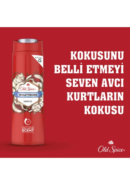 Old Spice Wolfthorn Erkekler İçin Duş Jeli ve Şampuan 400 ml - 4