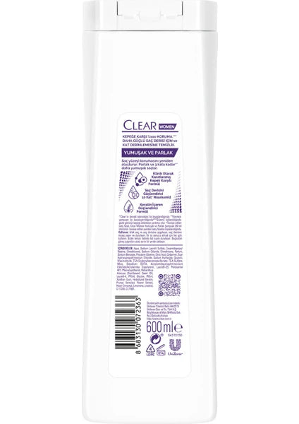 Clear Women Kepeğe Karşı Etkili Şampuan Yumuşak Parlak Kiraz Çiçeği Esansı Keratin 600 ml - 2