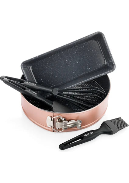 Schafer Ariana Kek Kalıbı+Pasta Seti 5 Parça-Rosegold - 2