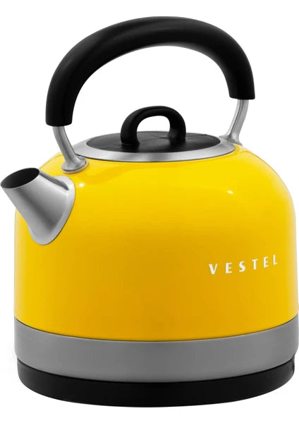 Vestel Retro Su Isıtıcı 1,7 Lt Paslanmaz Çelik Gizli Rezistans Otomatik Kapanma Sarı Renk - 4