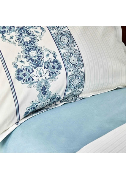 Karaca Home Vivane Mavi %100 Pamuk Çift Kişilik Nevresim Takımı - 4