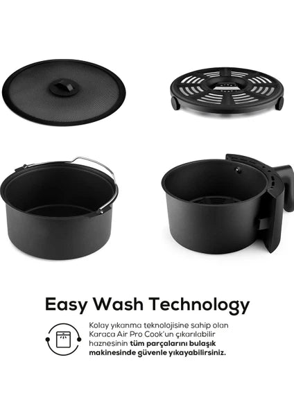 Karaca Air Pro Cook XL 2 in 1 Konuşan Airfryer Space Gray 4 Kişilik - 6