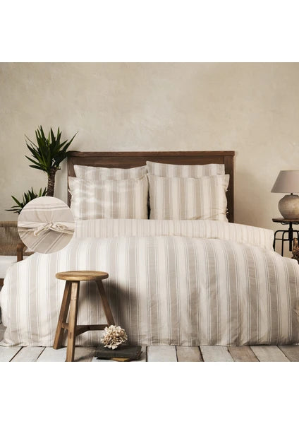 Karaca Home Naturel Line Jerardo Bej Armur Çift Kişilik Nevresim Takımı