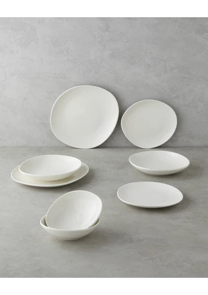 Shape Porselen Yemek Takımı 8 Parça 2 Kişilik Beyaz