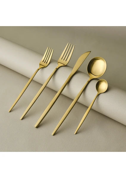 Karaca Orion Mat 12 Kişilik 60 Parça Çatal Kaşık Bıçak Takımı Gold